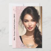 Pastell Glitter Pageant Autogrammkarten Einladung (Vorderseite)