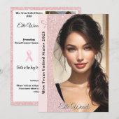 Pastell Glitter Pageant Autogrammkarten Einladung (Vorne/Hinten)