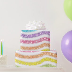 Pastell Glitter Regenbogen Geschenkpapier