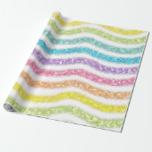 Pastell Glitter Regenbogen Geschenkpapier (Ungerollt)