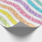 Pastell Glitter Regenbogen Geschenkpapier (Ecke)