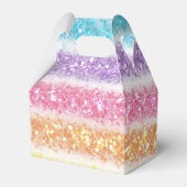 Pastell Glitter Regenbogen Geschenkschachtel (Vorderseite)