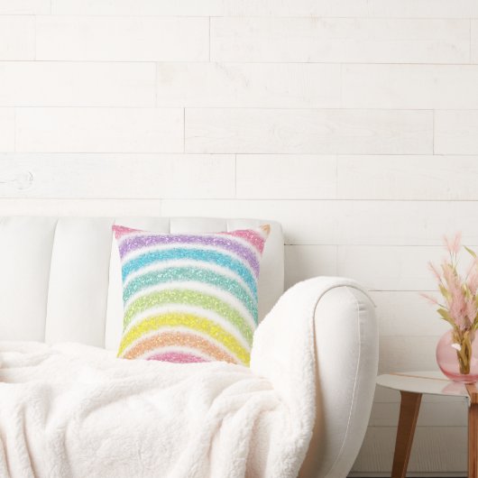 Pastell Glitter Regenbogen Kissen (Liege)