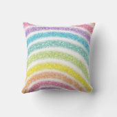 Pastell Glitter Regenbogen Kissen (Rückseite)
