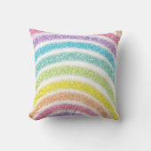 Pastell Glitter Regenbogen Kissen (Vorderseite)