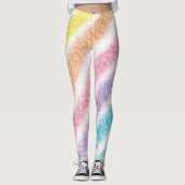 Pastell Glitter Regenbogen Leggings (Vorderseite)