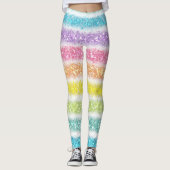 Pastell Glitter Regenbogen Leggings (Vorderseite)