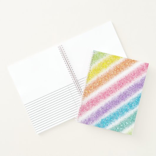 Pastell Glitter Regenbogen Notizblock (Innenseite)