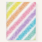 Pastell Glitter Regenbogen Notizblock (Vorderseite)