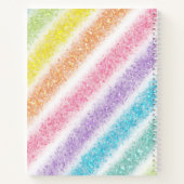 Pastell Glitter Regenbogen Notizblock (Rückseite)