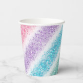 Pastell Glitter Regenbogen Pappbecher (Rückseite)