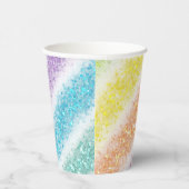 Pastell Glitter Regenbogen Pappbecher (Rechts)