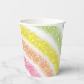 Pastell Glitter Regenbogen Pappbecher (Rückseite)