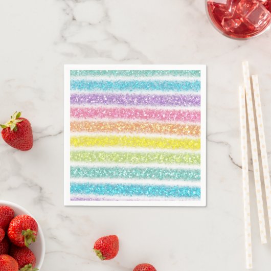 Pastell Glitter Regenbogen Serviette (Beispiel)