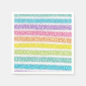 Pastell Glitter Regenbogen Serviette (Vorderseite)