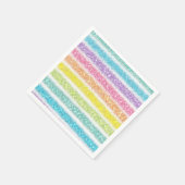 Pastell Glitter Regenbogen Serviette (Ecke)