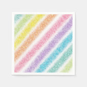Pastell Glitter Regenbogen Serviette (Vorderseite)
