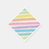 Pastell Glitter Regenbogen Serviette (Ecke)