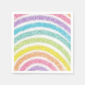 Pastell Glitter Regenbogen Serviette (Vorderseite)