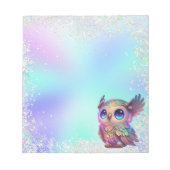 Pastell Glitzer Magisches Owl Notizblock (Vorderseite)
