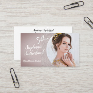 Pastell Glitzer Pageant Business Card Visitenkarte