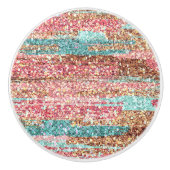 Pastell-Glitzer Pinselstriche Pinselstrich Blau Mu Keramikknauf (Vorderseite)