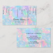 Pastell-Glitzer-Tropfen Visitenkarte (Vorne/Hinten)