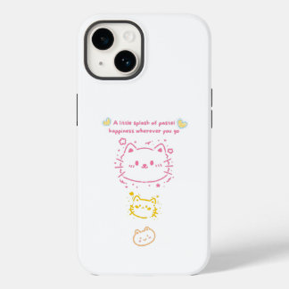 Pastell-Glück Süße Katzen Doodle Ästhetik-Telefon Case-Mate iPhone 14 Hülle