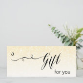 *~* Pastell Gold Amber Glitzer Trendy Gift Card (Stehend Vorderseite)
