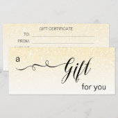 *~* Pastell Gold Amber Glitzer Trendy Gift Card (Vorne/Hinten)