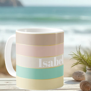Pastell Gold Custom Summer Color Block Streifen Kaffeetasse