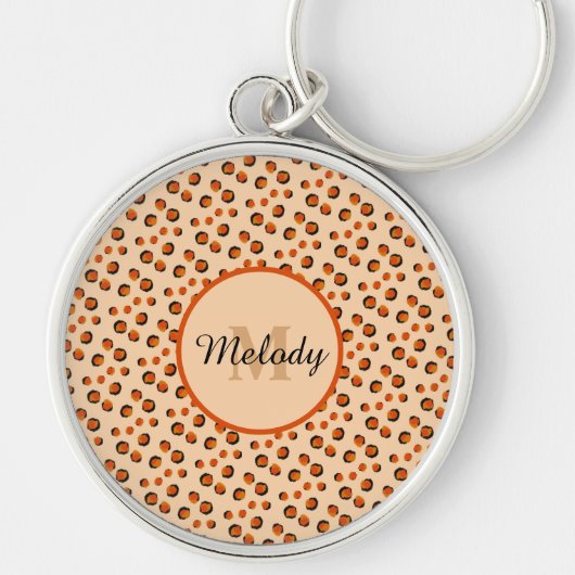 Pastell & Gold-Geparden Schlüsselanhänger (Vorne)