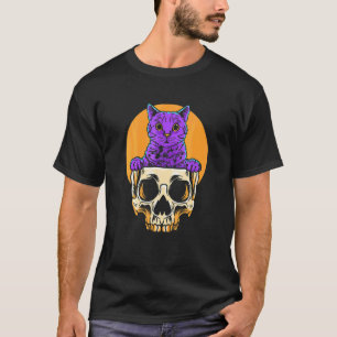 Pastell-Goth-Katze-Kätzchen-Totenkopf-Tod-Kopf-Kit T-Shirt