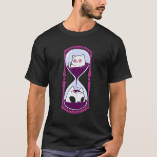 Pastell-Goth-Katzen-Totenkopf-Stundenglas-Katze-Ti T-Shirt
