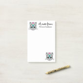 Pastell Goth Katzenklumpskull mit Ihrem Namen Post-it Klebezettel (Auf Schreibtisch)