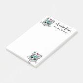 Pastell Goth Katzenklumpskull mit Ihrem Namen Post-it Klebezettel (angewinkelt)