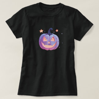 Pastell-Goth-Lila-Kürbis mit Sternen T-Shirt