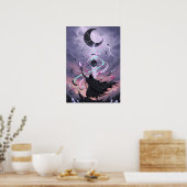 Pastell-Gotischer Arkan-Zauberer mit Kristallstab Poster (Küche)