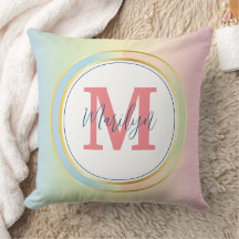 Pastell Gradient Name & Monogram Kissen