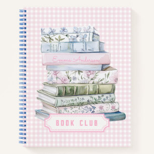 Pastell-Grandmillennial-Buchclub Notizblock