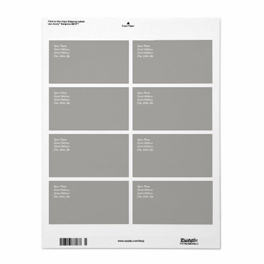 Pastell-graues Versandetikett (Vorne)