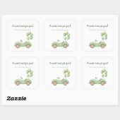 Pastell Green Car & Balloon Aufkleber (Blatt)