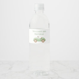 Pastell Green Car & Balloon Water Flasche Label Wasserflaschenetikett