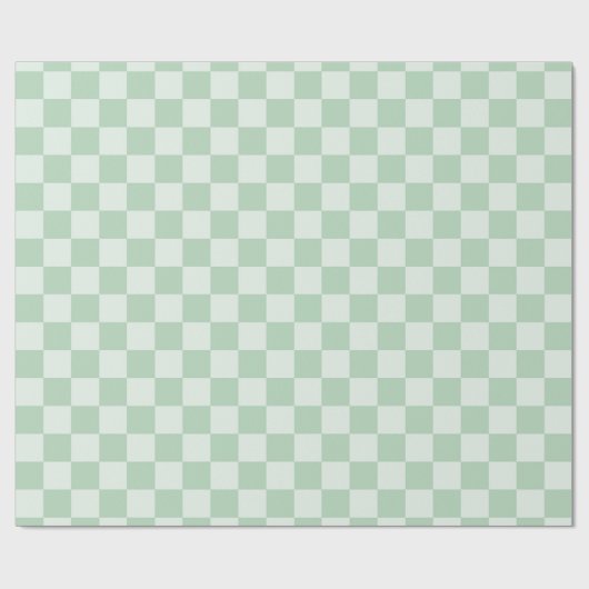 Pastell Green Checkerboard Geschenkpapier (Flach)