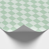 Pastell Green Checkerboard Geschenkpapier (Ecke)