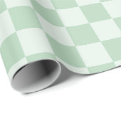 Pastell Green Checkerboard Geschenkpapier (Rolleneckpunkt)