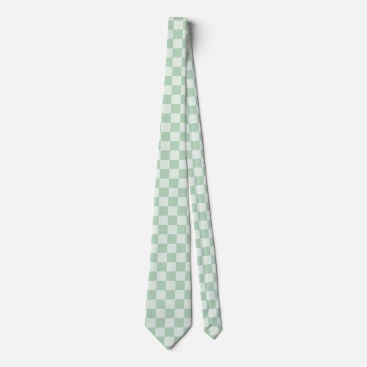 Pastell Green Checkerboard Krawatte (Vorderseite)