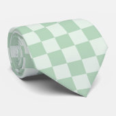 Pastell Green Checkerboard Krawatte (Gerollt)