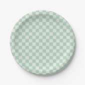 Pastell Green Checkerboard Pappteller (Vorderseite)