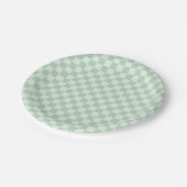 Pastell Green Checkerboard Pappteller (Schrägansicht)